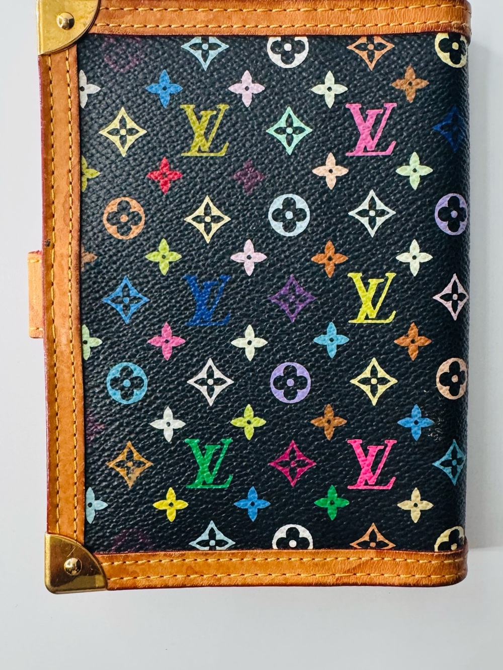 Louis Vuitton Multicolor Monogram on Black Canvas Agend with Brown Trim - Picture 2 of 12